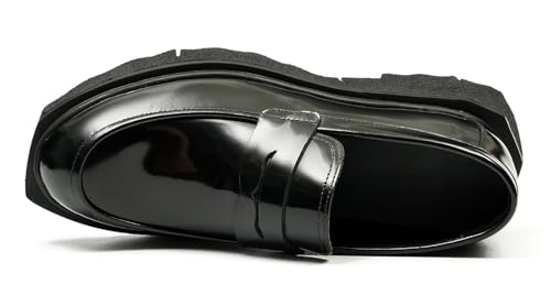 Santimon Mens Loafers Slip On Formal Dress Patent Leathe Penny Loafers Fashion Prom Wedding Business Casual Mocasines Thick Sole Walking Shoes for Men3
