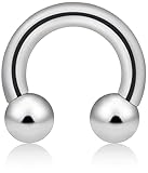 [From da Phactory] [フロム ダ ファクトリー] サーキュラーバーベル サージカルステンレス シルバー ボディピアス(6G×内径15mm×ボール8mm,)