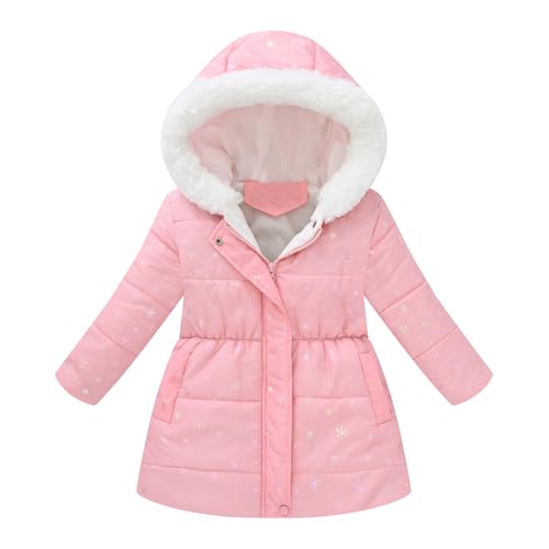 Veste longue enfant fille épaisse et coupe-vent à motif étoile