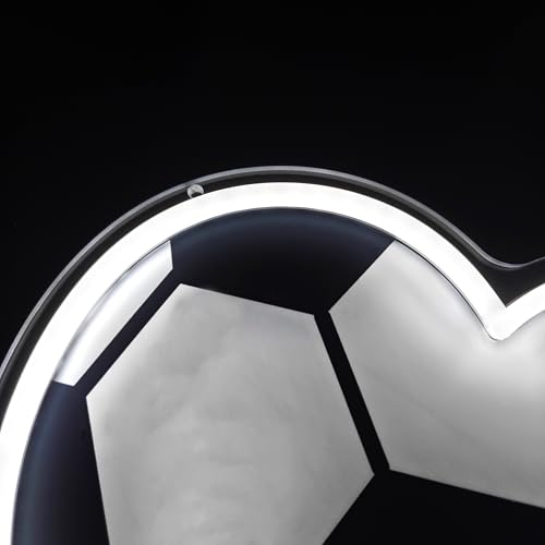 Image of Heart-Shaped Soccer Neon Signs for Wall Decor,Dimmable Love LED Neon Wall Sign with USB Power,Soccer Gifts for Girls Boys Birthday Gifts,Bar,Party,11.4x12.6 inches.