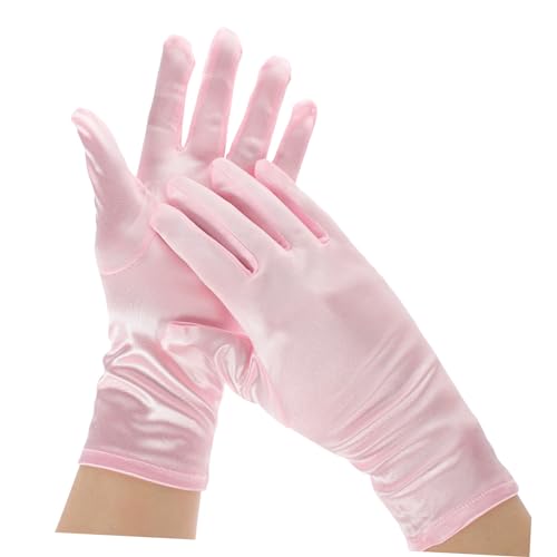 3pairs Decorative Gloves for Girls Stylish Skirt Gloves Pink for Parties and Special Occasions Wedding Ballet and Photography3