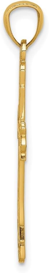 Diamond2Deal 14k Yellow Gold Polished Filigree Reversible Cross Shape Charm Pendant Length-1.18 in