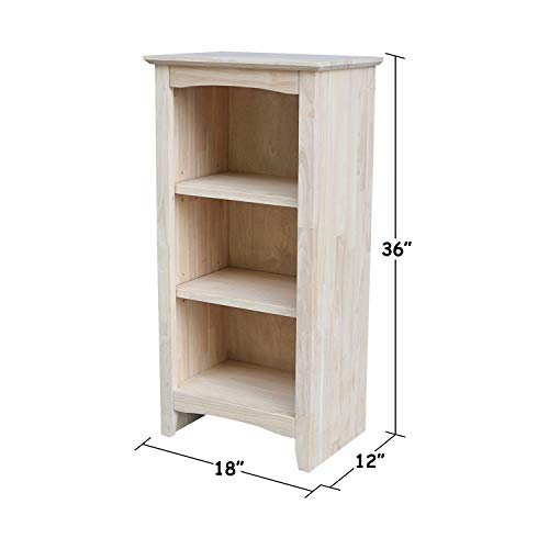 International Concepts Shaker Bookcase - 36" H,Unfinished #TOP6