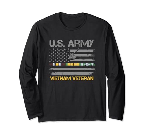 US Vietnam Veterano US Patriot Veteran Day Maglia a Manica