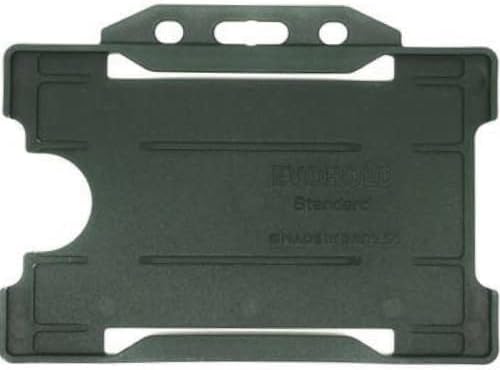 NHS Blue Recyclable Single-Sided Rigid Open Faced ID Card Badge Holders Horizontal/Landscape (CR80 54mm 86mm, Credit Card Sized) (NHS Blue)