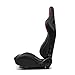 ModifyStreet Pair of All Black PVC + Red Snake Pattern & Rear Carbon Fiber Style leather Reclinable Racing Seats W/Silders