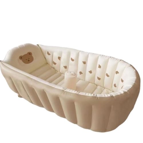 Qfmr バスマット 赤ちゃん 安全で快適なベビーバス 膨張式バスタブ 折り畳み式で持ち運び可能 (90*55*30cm,ヒグマ)
