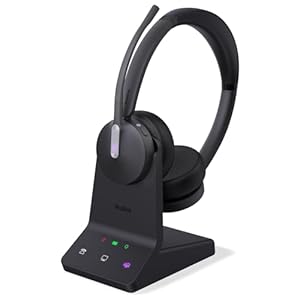 Yealink WH64 DECT & Bluetooth Dual Teams Wireless Headset, 606 ft Range On Ear Work Headphones with 3X Noise Cancelling Mic, 32H Talk Time, Ringer, Office Headsets for Desk IP Phone, PC,Cellphone