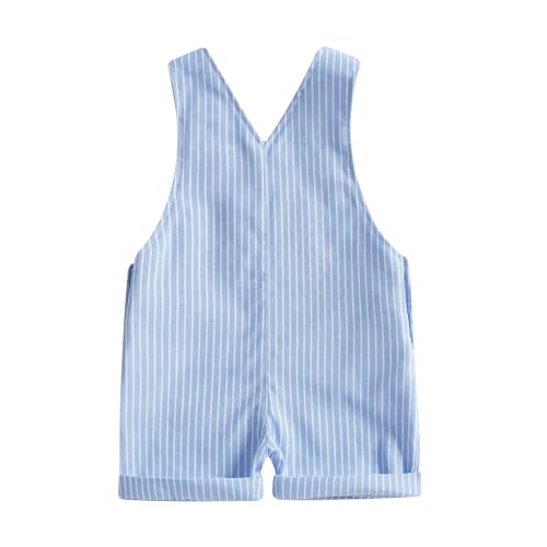 Toddler Boys Striped Shortall Suspender Jumpsuit Sleeveless Rompers Infant Baby Stripe Print Short Overalls2