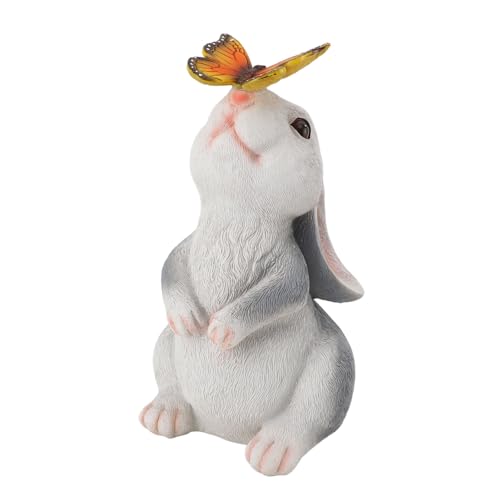 Bunny Garden Statues Outdoor Resin, Decorative Garden Animals Statues for Patios Backyards Lawn Ornaments, Rabbit Statue Garden Decor Outdoor Garden Decorations Resin Garden Ornaments for Yard