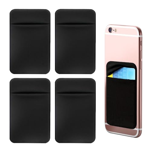 KSBBHDS 4 pegatinas para la espalda del teléfono móvil, soporte para tarjetas, funda con soporte elástico para móvil