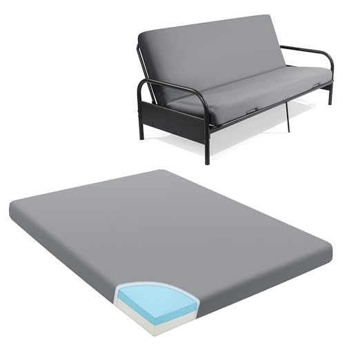 HOMBYS Full Memory Foam Futon Mattress 6" Grey