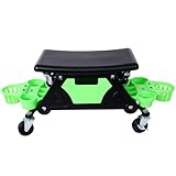 XTevu Creeper Seat, Rolling Mechanic Stool Shop Seat with Wheels, 300 lb Plastic Detailing Seat, Removable Tool Trays and Drawer, for Garage Car Detailing Repair