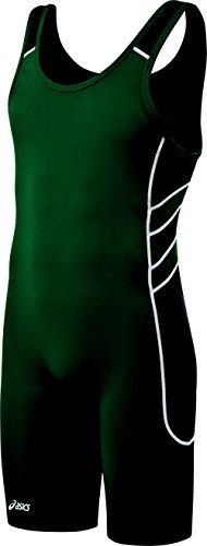 Asics Men's Unrestrained Wrestling Singlet (Forest/Black)