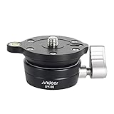Andoer DY-50 Stativ Nivellierbasis, Panorama Fotografie Stativkopf Aluminiumlegierung 15° Neigung mit 3/8 Zoll Schraube Wasserwaage Ersatz für Canon Nikon Sony DSLR Kameras