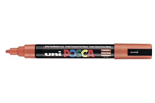 POSCA Lot de 2 Marqueurs pointe conique moyenne POSCA PC5M 1,8-2,5mm Orange Foncé