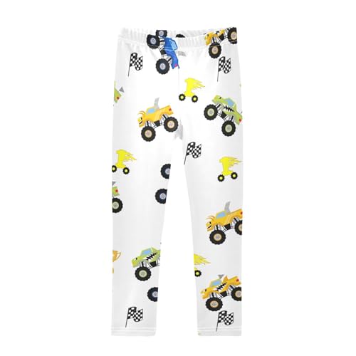 Truck Cartoon Girls Leggings,Workout Leggings for Girls Toddler Athletic Legging Size for 3-10T
