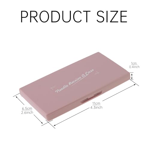 Image of Magnetic Needle Storage Case, Portable Knitting Pin Holder, Magnetic Manual DIY Sewing Stitching Pin Organizer Box (Pink)