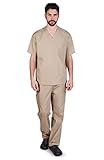 Natural Uniforms Comfortable Fit Men's Workwear Uniform 8 Pocket Top and Pant Set M Khaki