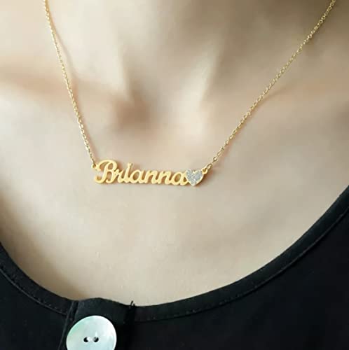 Name Necklace Personalized 925 Sterling Silver Custom Name Necklace with Diamond for Women, Name Plate Necklaces Gift for Birthday Anniversary4