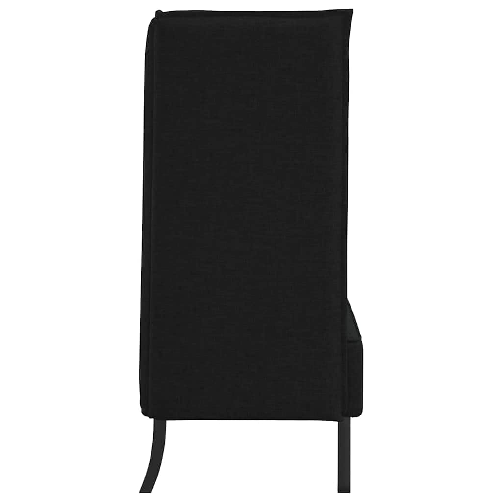 Sofá de dos plazas, tejido negro, 101 cm