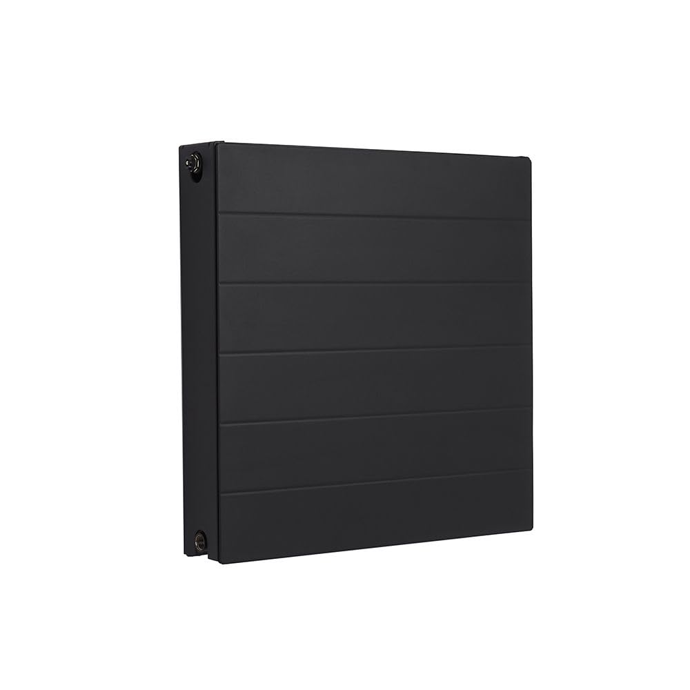 Milano Black Alora Type 22 Horizontal Double Panel Convector Radiator - 600Mm X 600Mm