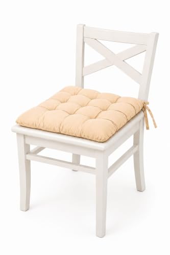 Image of A Decor Soft Cotton Chair Cushion Pad | Comfortable Washable Seat Pad for Dining, Office & Study Pad for Dining, Office & Study Chairs | Thick, Durable Sitting Cushion Chairs Pack of 1| (Beige)