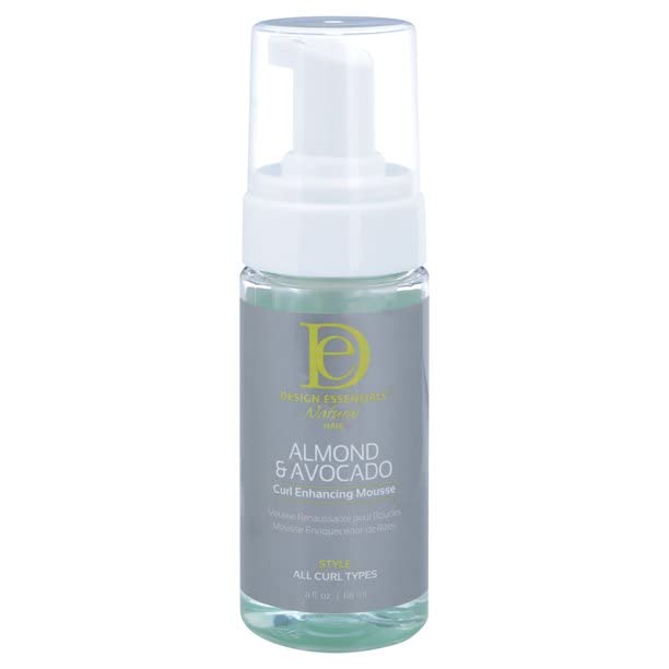 Design Essentials - Mousse realza el rizo colección de almendras y aguacate 4 onzas