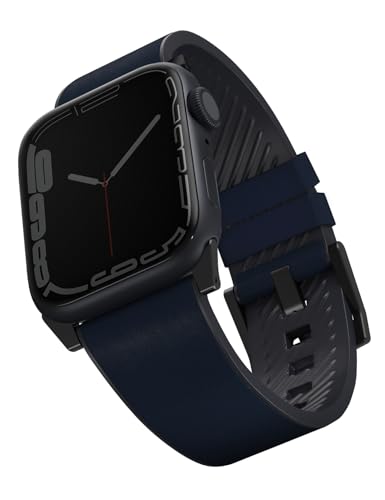 UNIQ Apple Watch �o���h 46mm 45mm 44mm : Series 10/9/8/7/6/SE/5/4�Ή� �{�v �h�� ���U�[ �o���h �����V���R���\�� �A�b�v���E�H�b�` �x���g STRADEN (46mm/45mm/44mm, �l�C