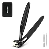 Upgrade Extended Toenail Clippers for Thick Toenails, Long Handled Nail Clippers for Seniors, Large Fingernail Clipper Angled Head with Catcher, Ergonomic Wide Opening Heavy Duty Cutter for Men Women