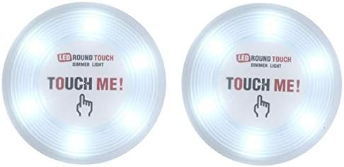 LEDINUS NO NO Large Size 6 Super White Dimmable Touch Battery Operated Stick-on Led Tap Lamp Night Light Perfect for Closets,Cabinet,Basement,Kitchen,Storage,Bedroom and Dark Space,2 Pack