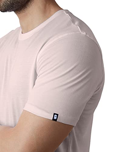 Image of The Souled Store Nude Pink Mens and Boys Solid Supima Cotton Drop Cut T-Shirts