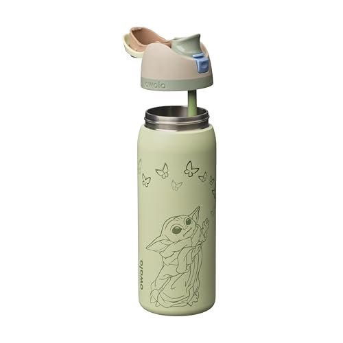 Image of Owala Star Wars FreeSip Insulated Stainless Steel Water Bottle with Straw for Sports, Travel, and School BPA-Free Sports Water Bottle, 32 oz, GroGu