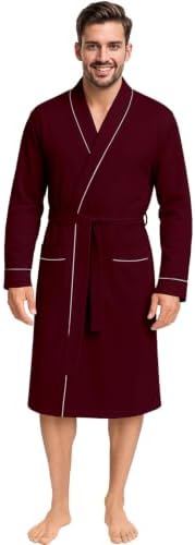 NY Threads Cotton Blend Lightweight Knit Robe for Men Loungewear Bathrobe