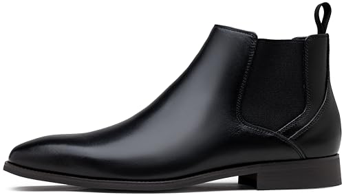 Image of Jousen Men's Chelsea Boots Polished Premium Leather Ankle Dress Boots Classic Retro Slip On Boots for Men