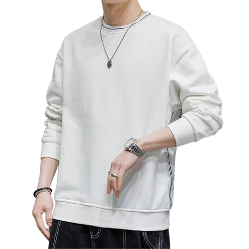 Sweat-shirt col rond homme coupe ample décontractée style étudiant automne
