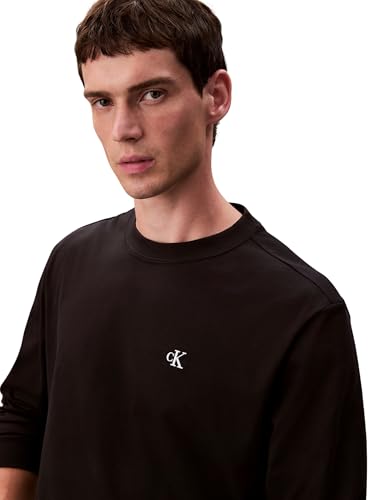 Calvin Klein Ls Easy Monogram Tee LV04RD247G Tee Da Uomo, Nero (Nero), M, Nero (Nero), M - 3