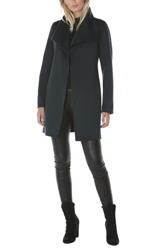Image of TAHARI Women's Double-faced Luxury Soft Wool Blend Peacoat- Wrap Wool Coat With Removable Belt