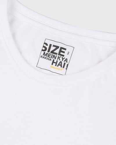 Image of Bewakoof Women's Cotton Graphic Print Relaxed Fit Round Neck Plus Size T-Shirt