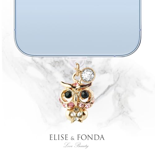 Dije de teléfono celular de búho rosa ELISE & FONDA para lucir un estilo único en tu Samsung 4