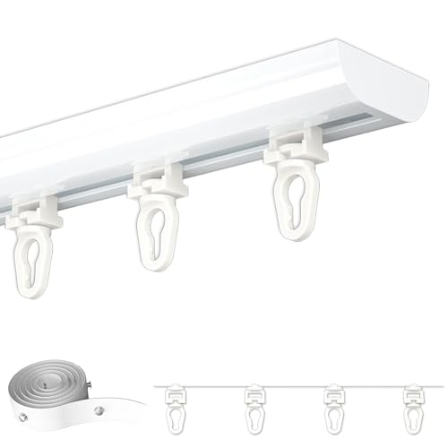 Riel de cortina de montaje en techo, sistema de riel transversal plegable de aluminio ultrafino para sala de estar y dormitorio, barra de cortina divisora de habitación