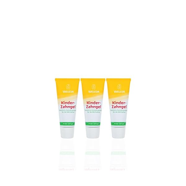 WELEDA Kinder-Zahngel (3 x 50 ml), Bio Zahnpasta, Vegan, Fluoridfrei, Naturkosmetik