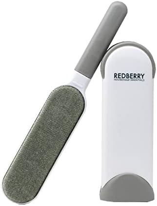 Redberry Lint Removal Brush plus Self Cleaning Base - Removes Lint, Dust and Pet Hair Double Sided - Dog and Cat Fluff and Fur Remover