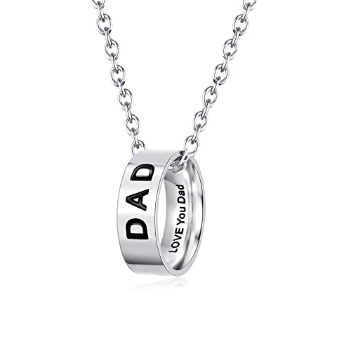 HUABOLA CALYN Papa geschenken van dochter, roestvrij stalen ketting voor papa mannen, aangepaste geschenken voor papa van dochter, ideale verjaardag, Kerstmis, Valentijnsdag geschenken voor papa,
