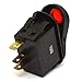 On/Off Boat Rocker Switch | Blank 3 Spade 14 Volt Red Illuminated