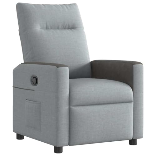 vidaXL Fauteuil inclinable Gris Clair Tissu, Fauteuil, Fauteuil inclinable TV, Poussette, Fauteuil inclinable pour Personnes âgées, Fauteuil canapé