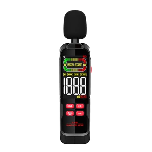 YVAAASIYC Probador de decibelios de Ruido for el hogar, medidor de Ruido Digital Profesional de 30-130dB, medidor de Nivel de Sonido Digital LCD Totalmente Funcional(ZL82B)