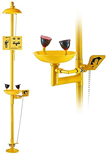 Acero inoxidable 304 Combinación de laboratorio de revestimiento anticorrosión Estación de emergencia Lavado de ojos Lavado facial Drench Shower con estaciones de lavado de ojos