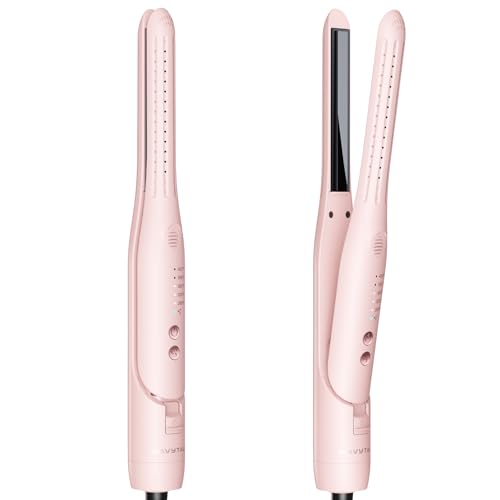 Wavytalk 0.65" Pencil Flat Iron, Cool Curl Pencil, Small Airflow Styler and Straightener for Short Hair, Pixie Cut and Edges, Curling Iron for Short Hair with 360º Cool Airflow for Long-Lasting Hold 0.6 lbs