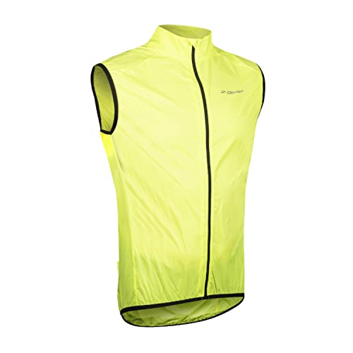 Coupe-vent jaune fluo sans manche contre le froid et le manque de visibilité